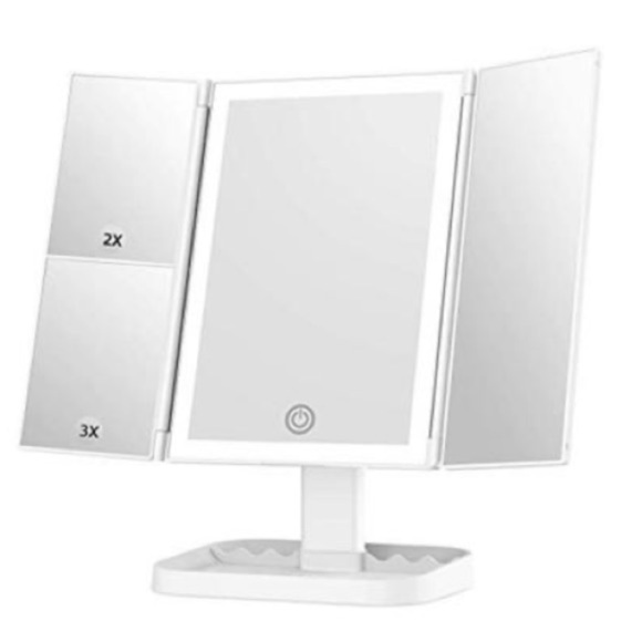 Touch Trifold Dimmable Makeup Mirror - Picture 1 of 10